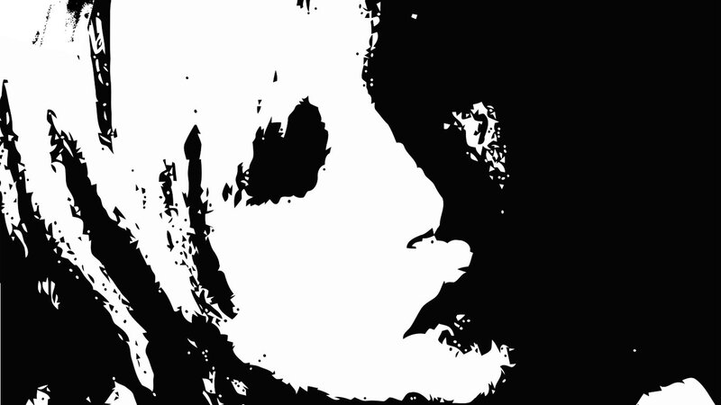 black and white abstract face