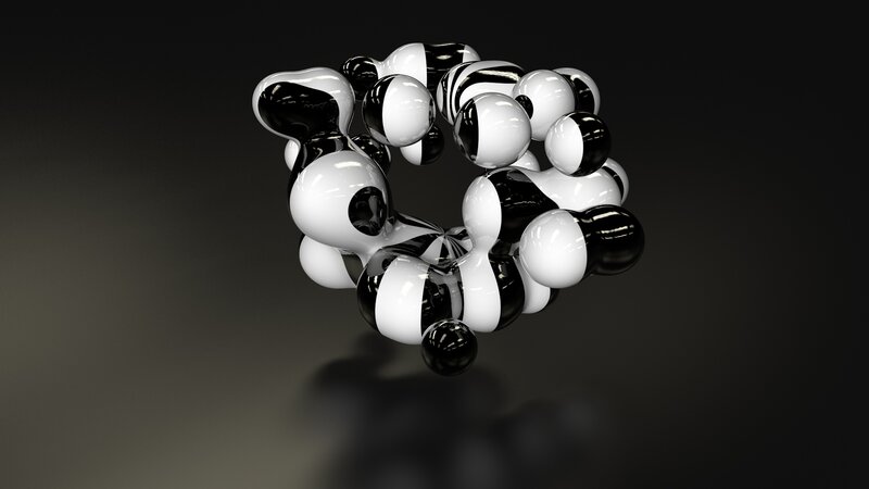 Black and White Abstract Sculpture