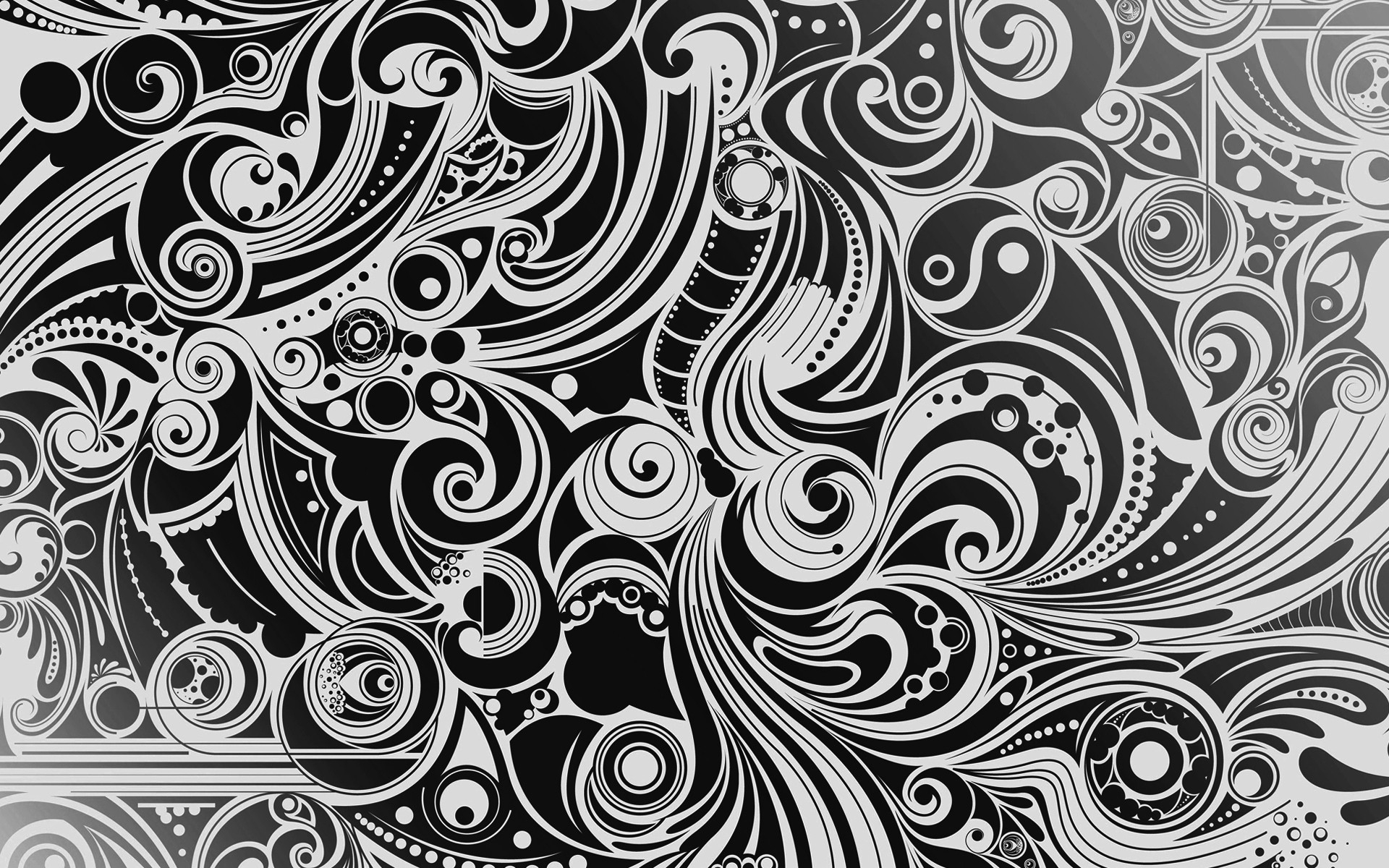 black and white abstract swirls