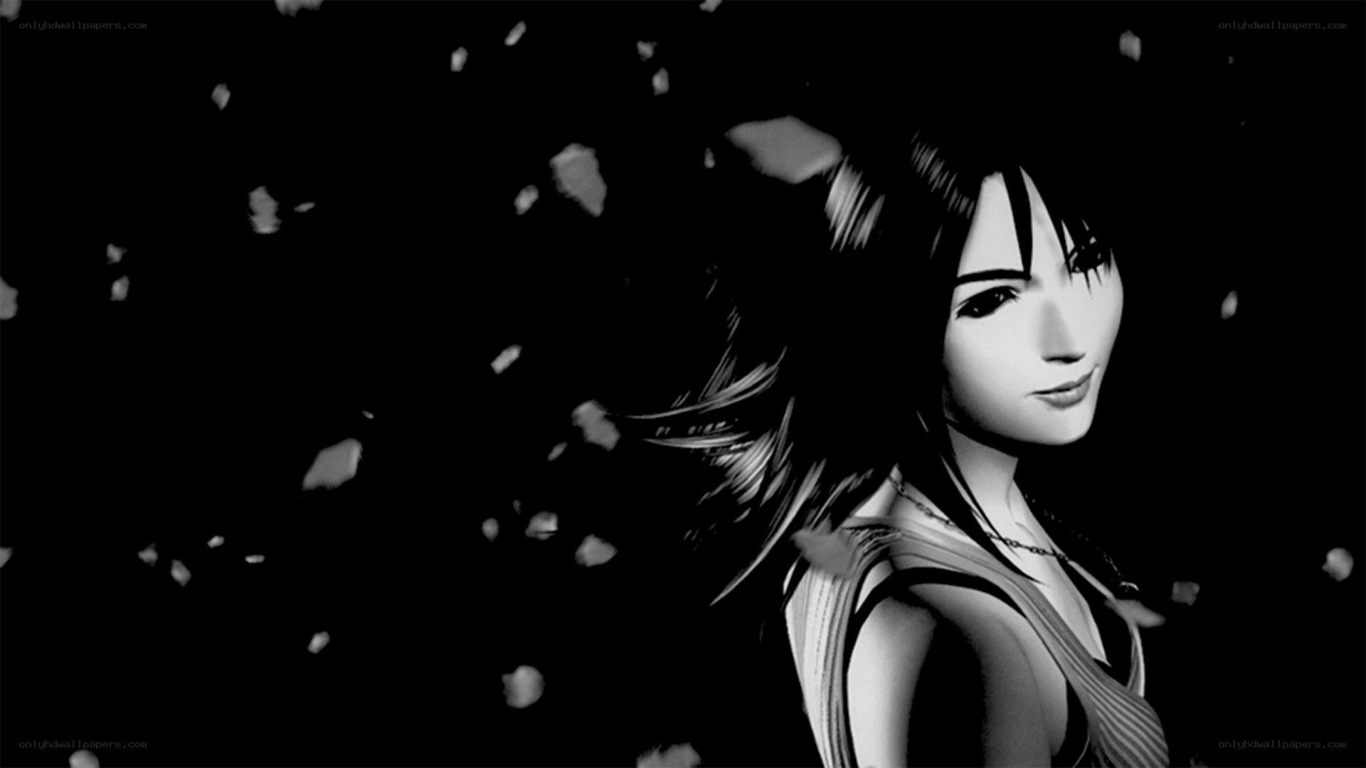 black and white anime character