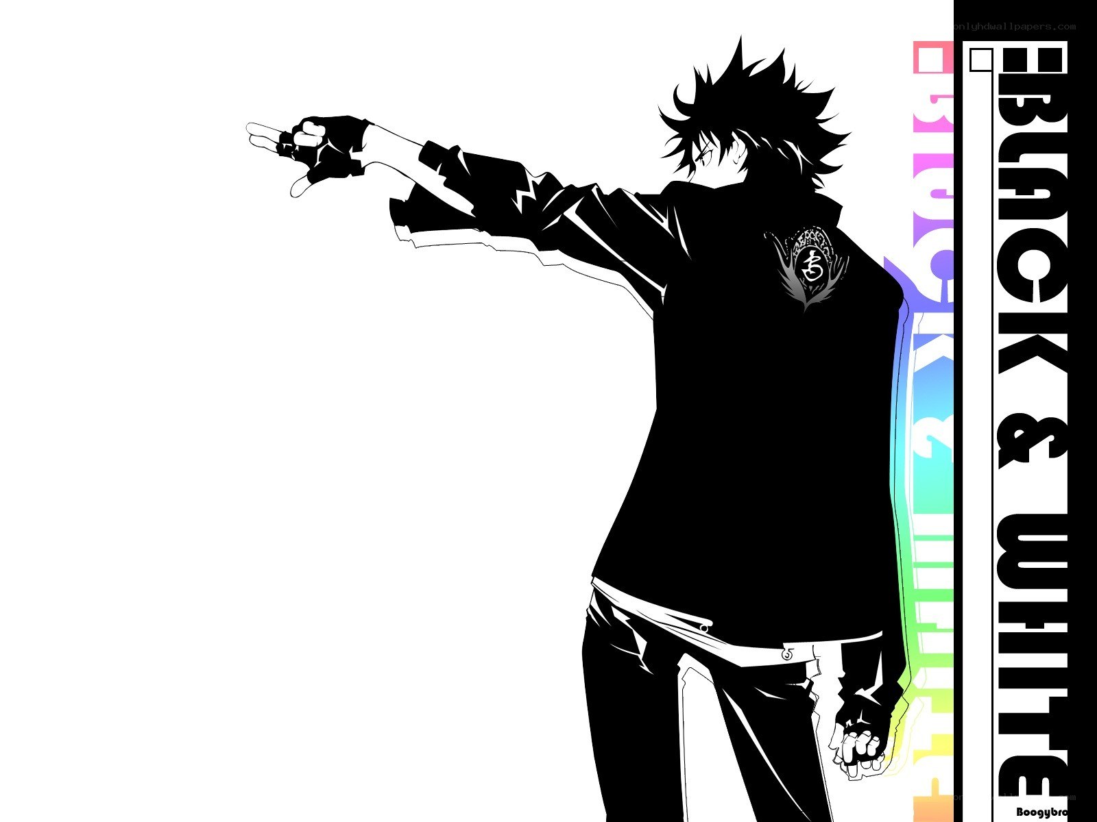 black and white anime character