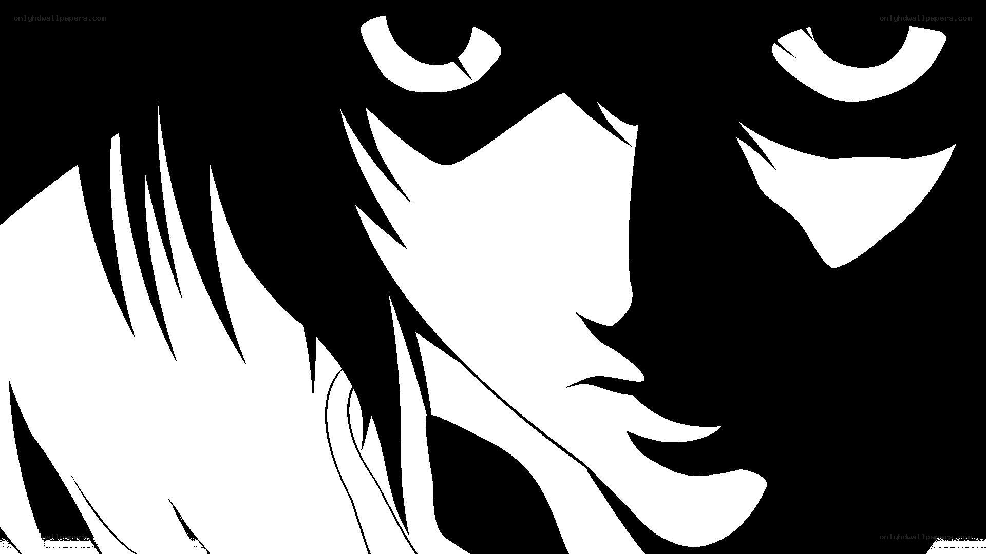 black and white anime character