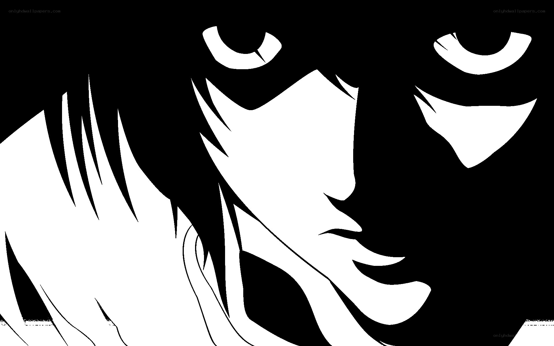 black and white anime character