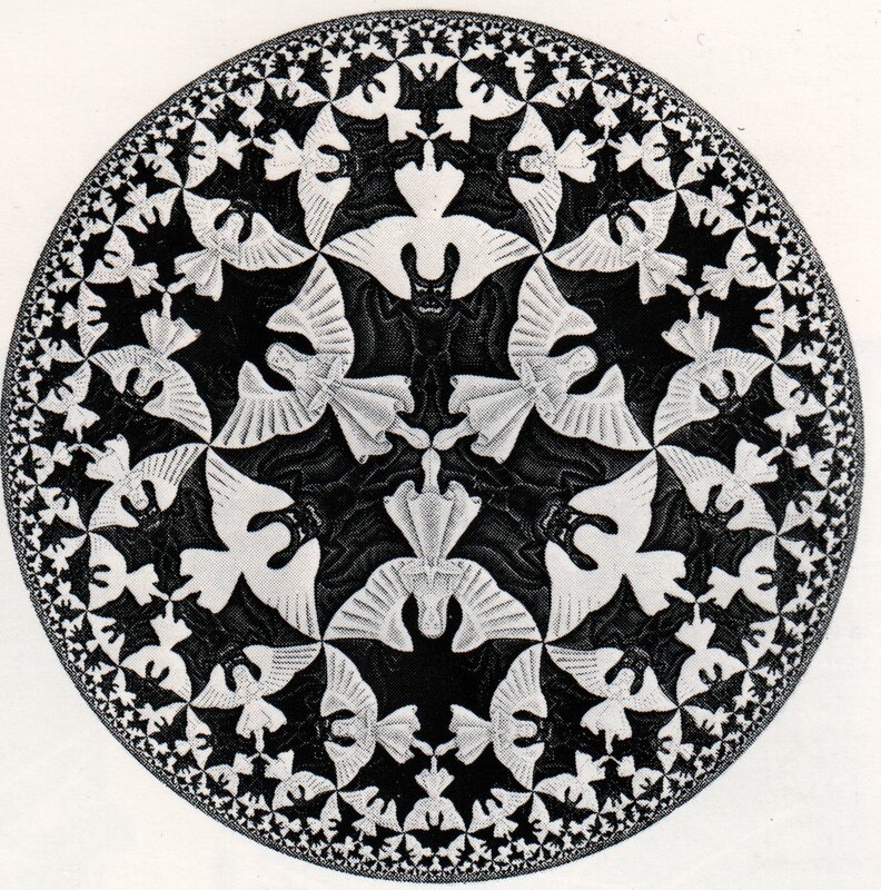 Black and white bird mandala