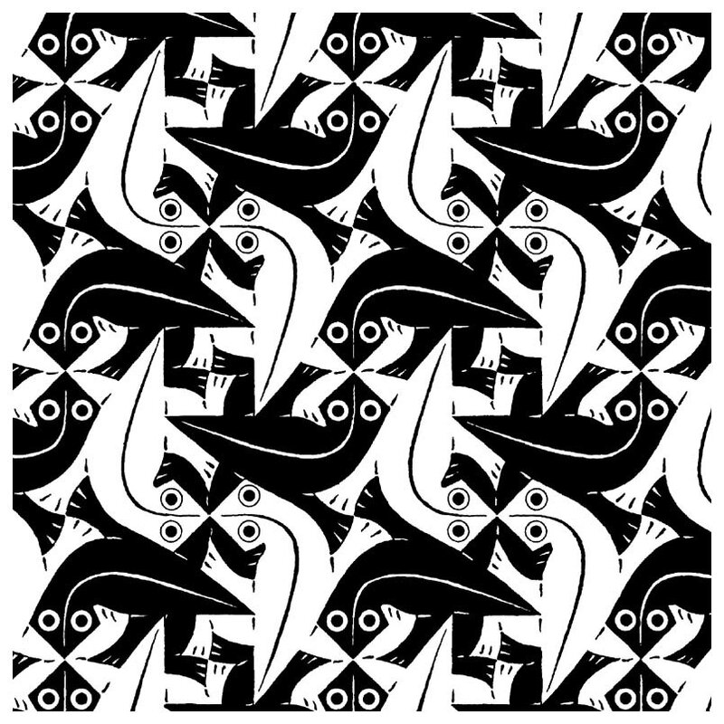 black and white bird pattern