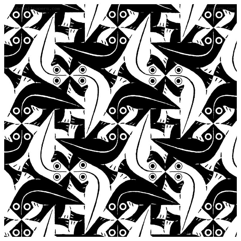 black and white bird pattern