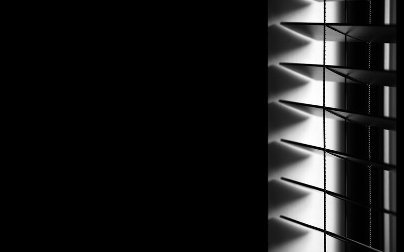 black and white blinds