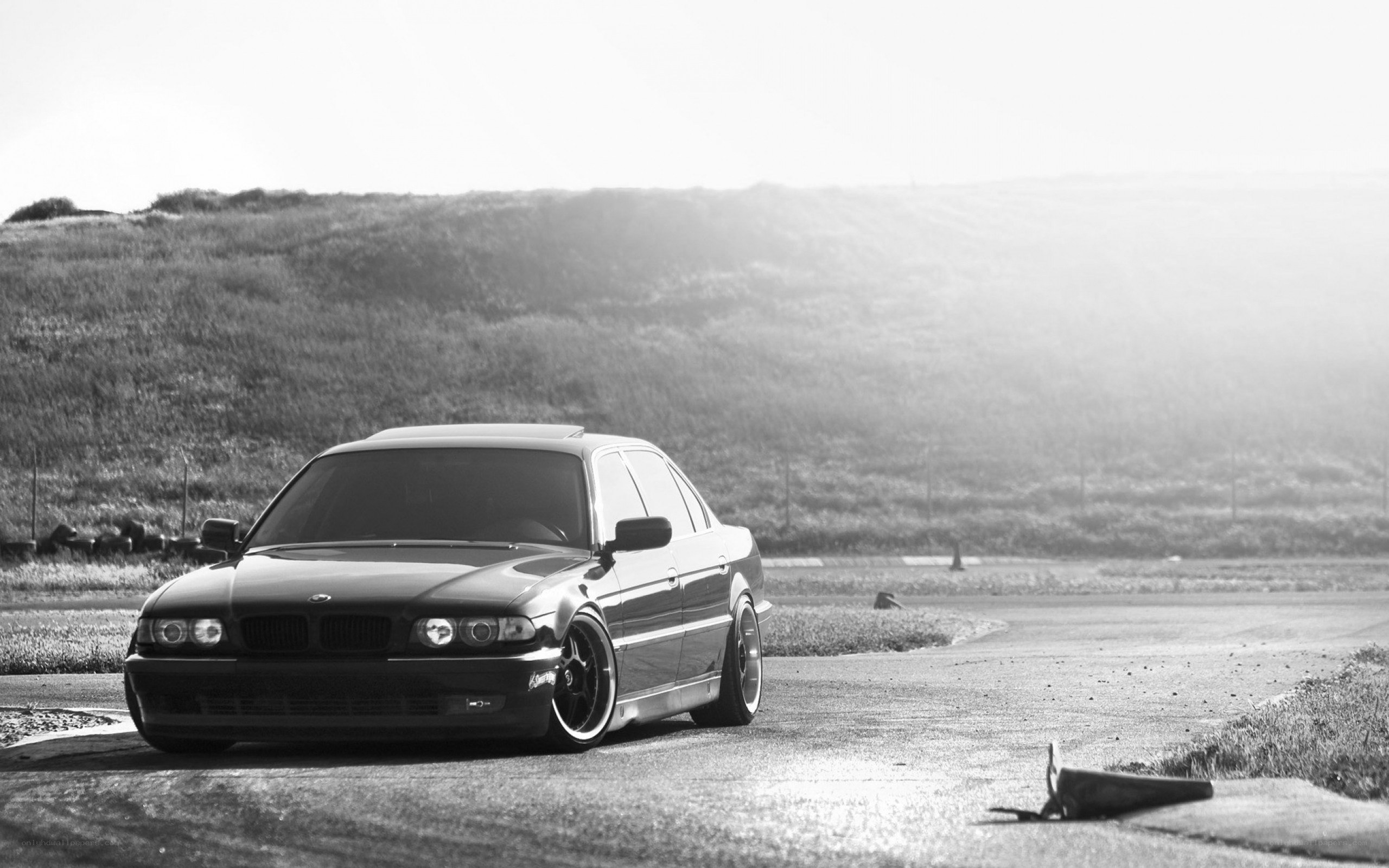 black and white bmw sedan