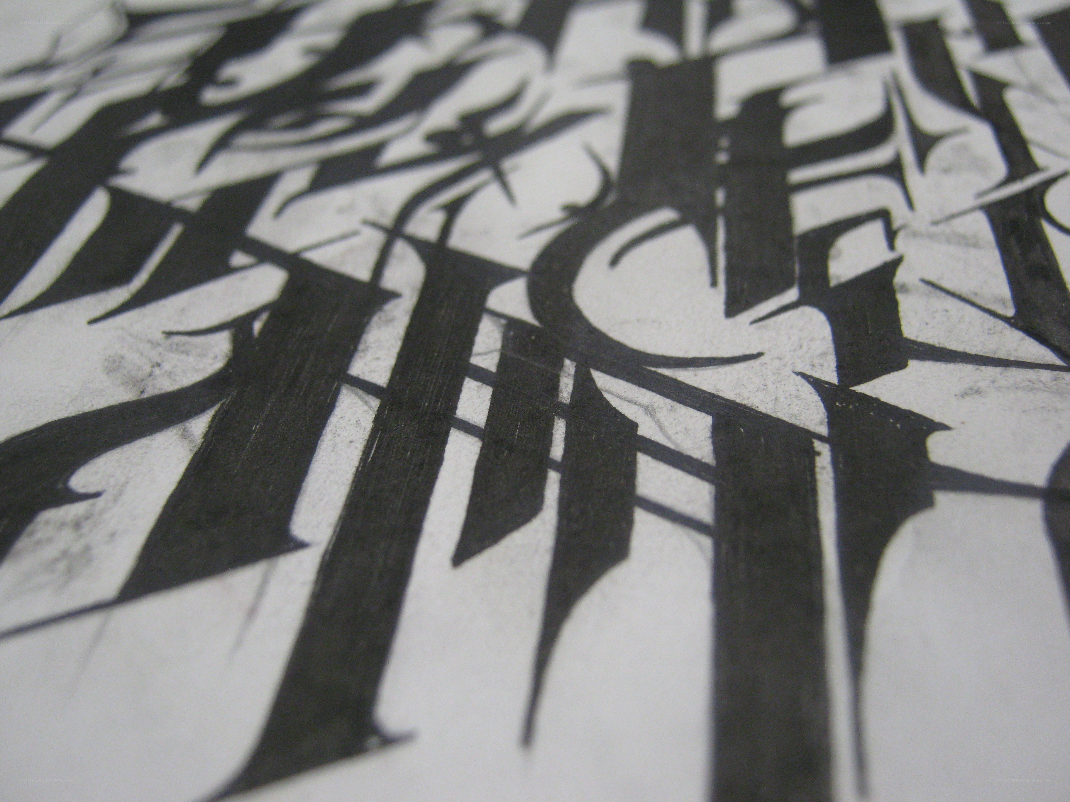 black and white calligraphy art