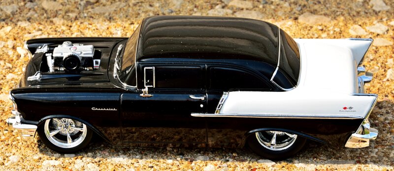 Black and White Car Model — Detailed, Afternoon