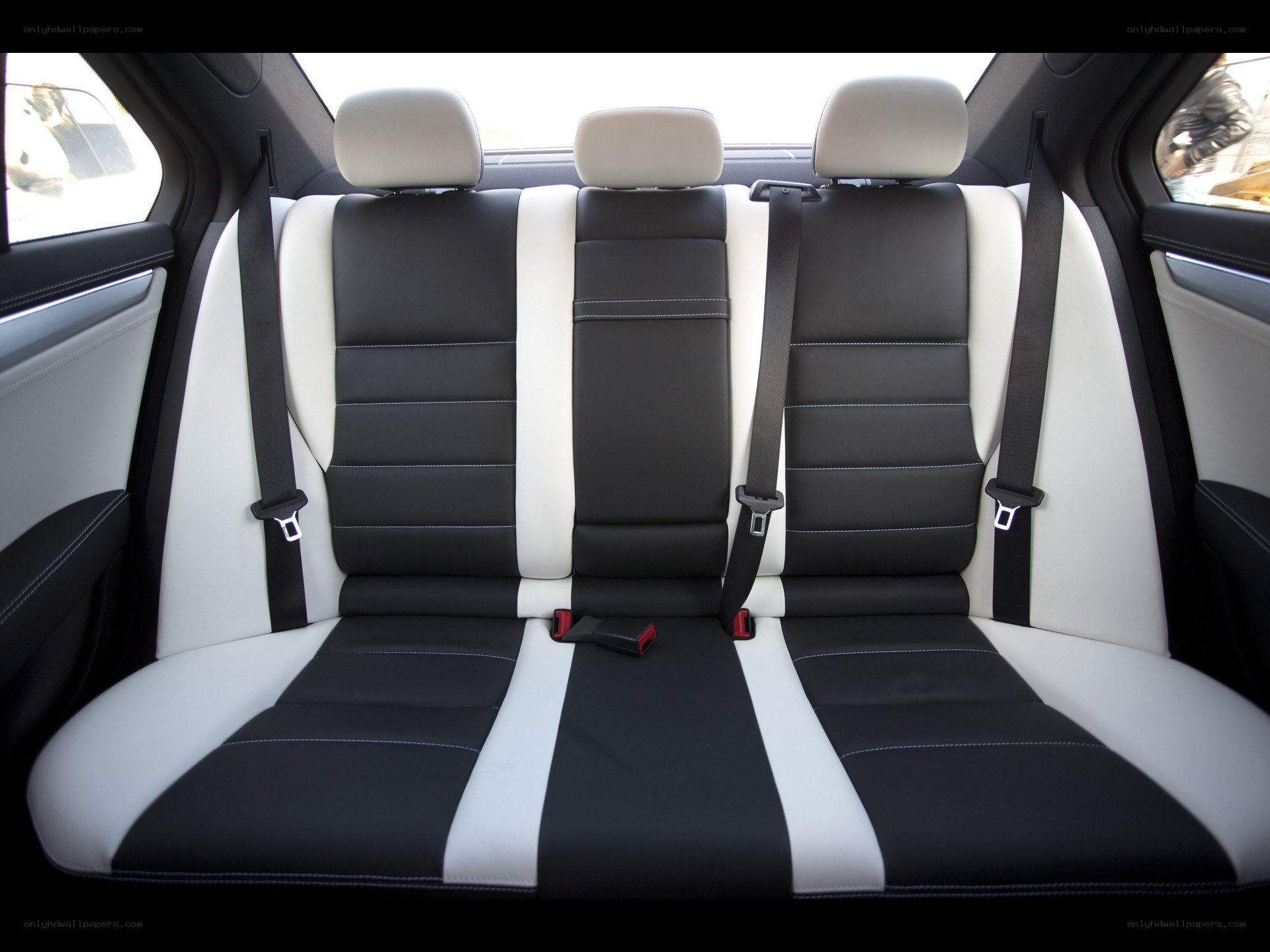 black and white car seats