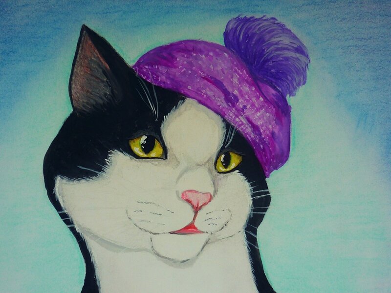 Black and White Cat — Calm, Illustration