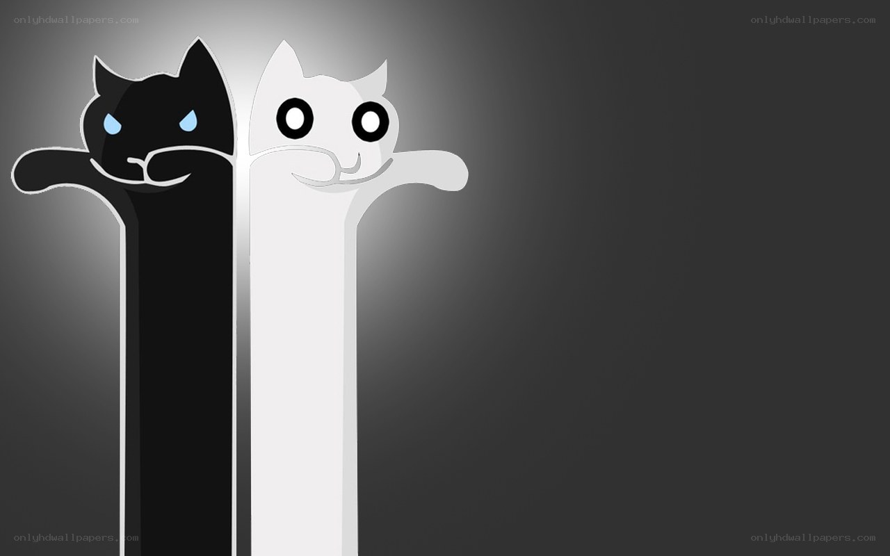 black and white cat characters