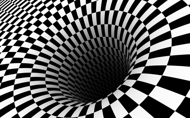 Black and White Checkerboard Tunnel