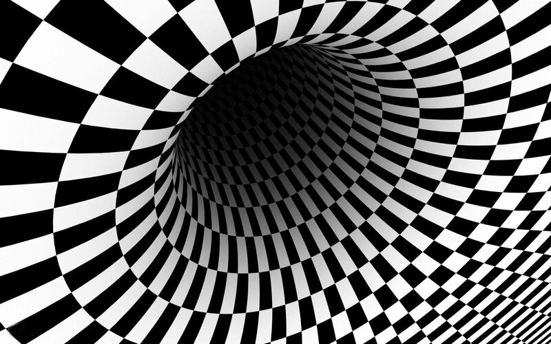 Black and White Checkered Tunnel