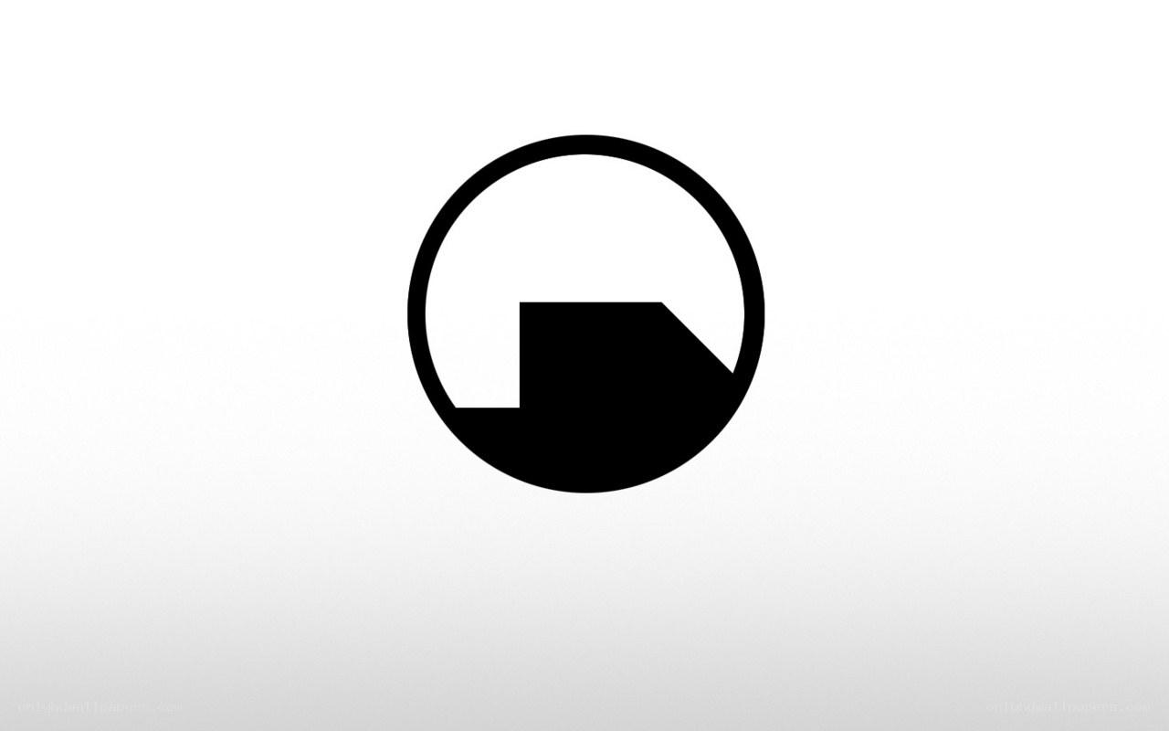 black and white circular logo