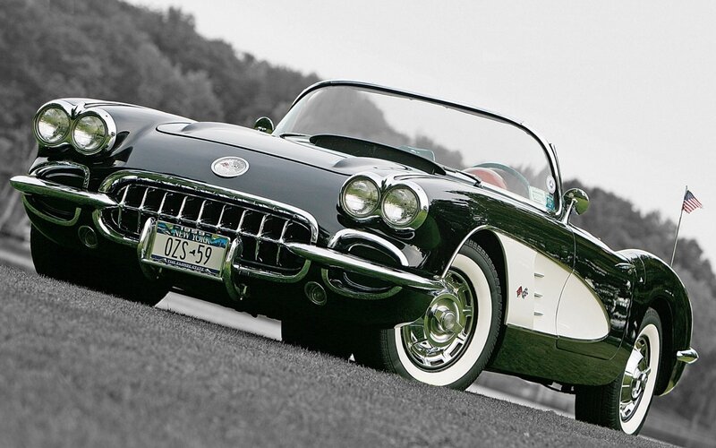 Black and White Classic Car — Dramatic