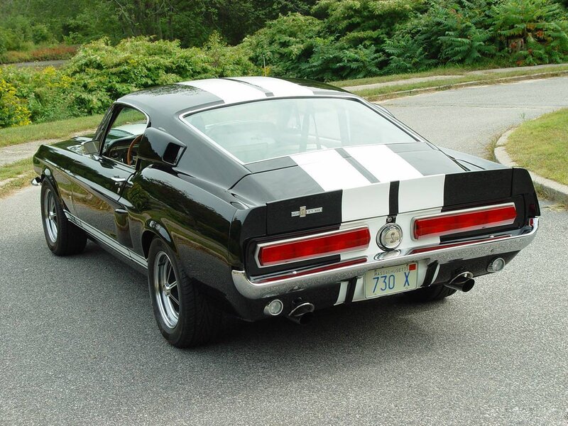Black and white classic muscle car