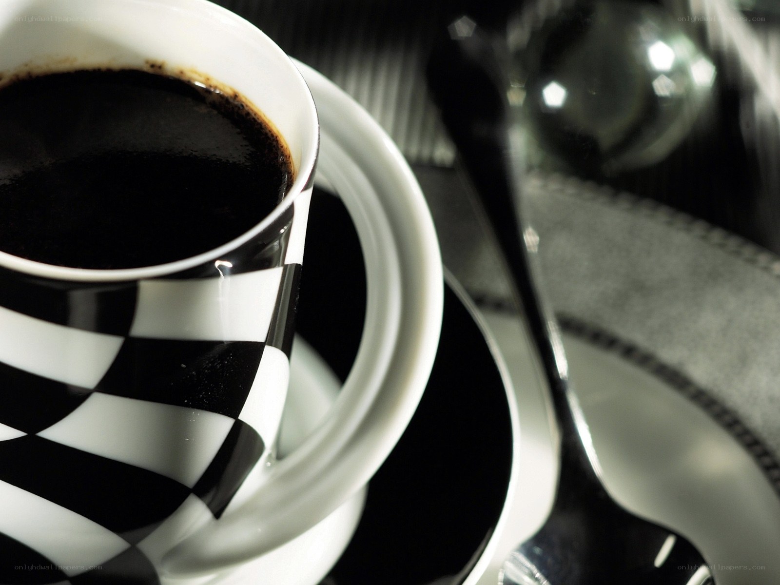 black and white coffee cup