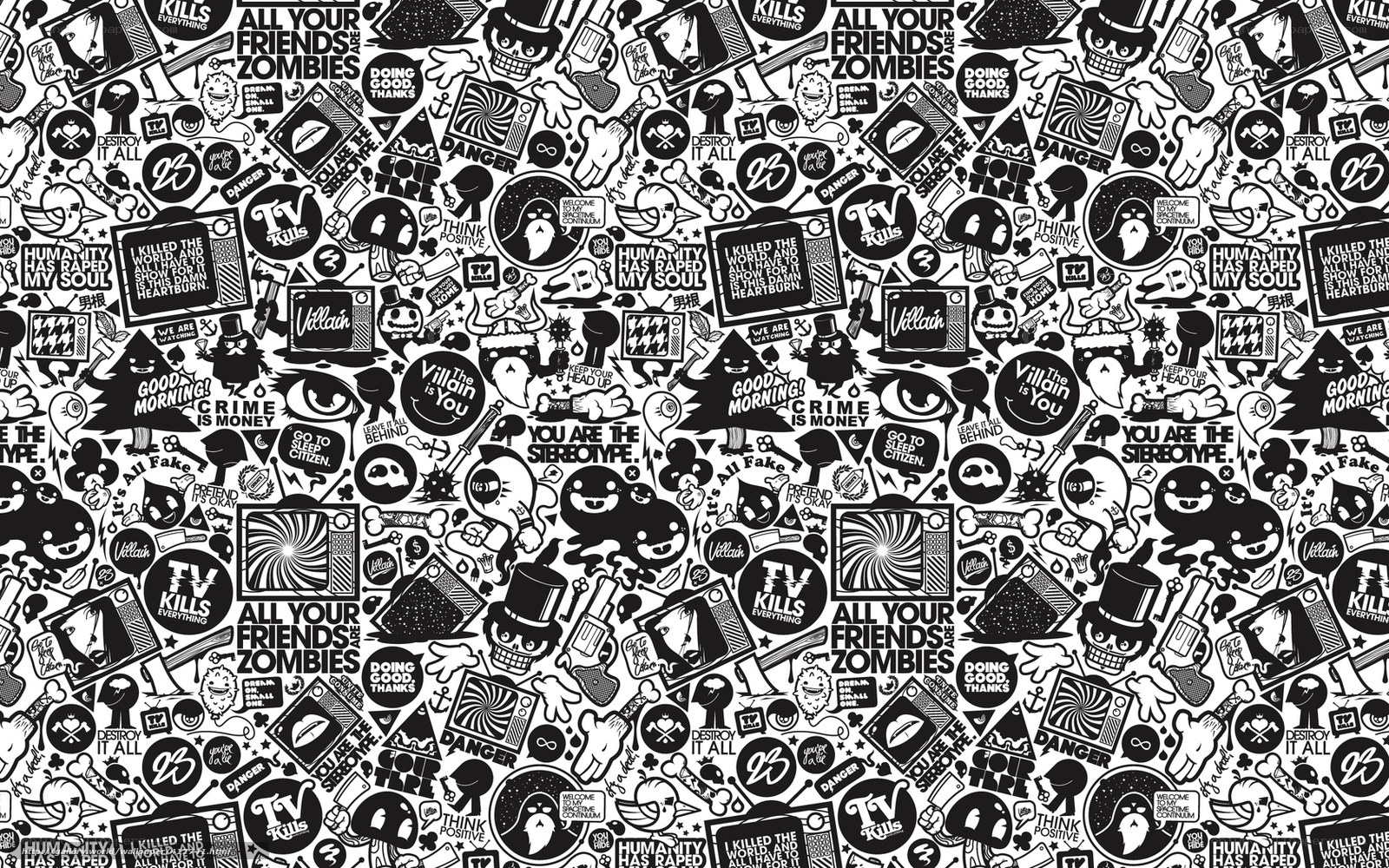 black and white collage art