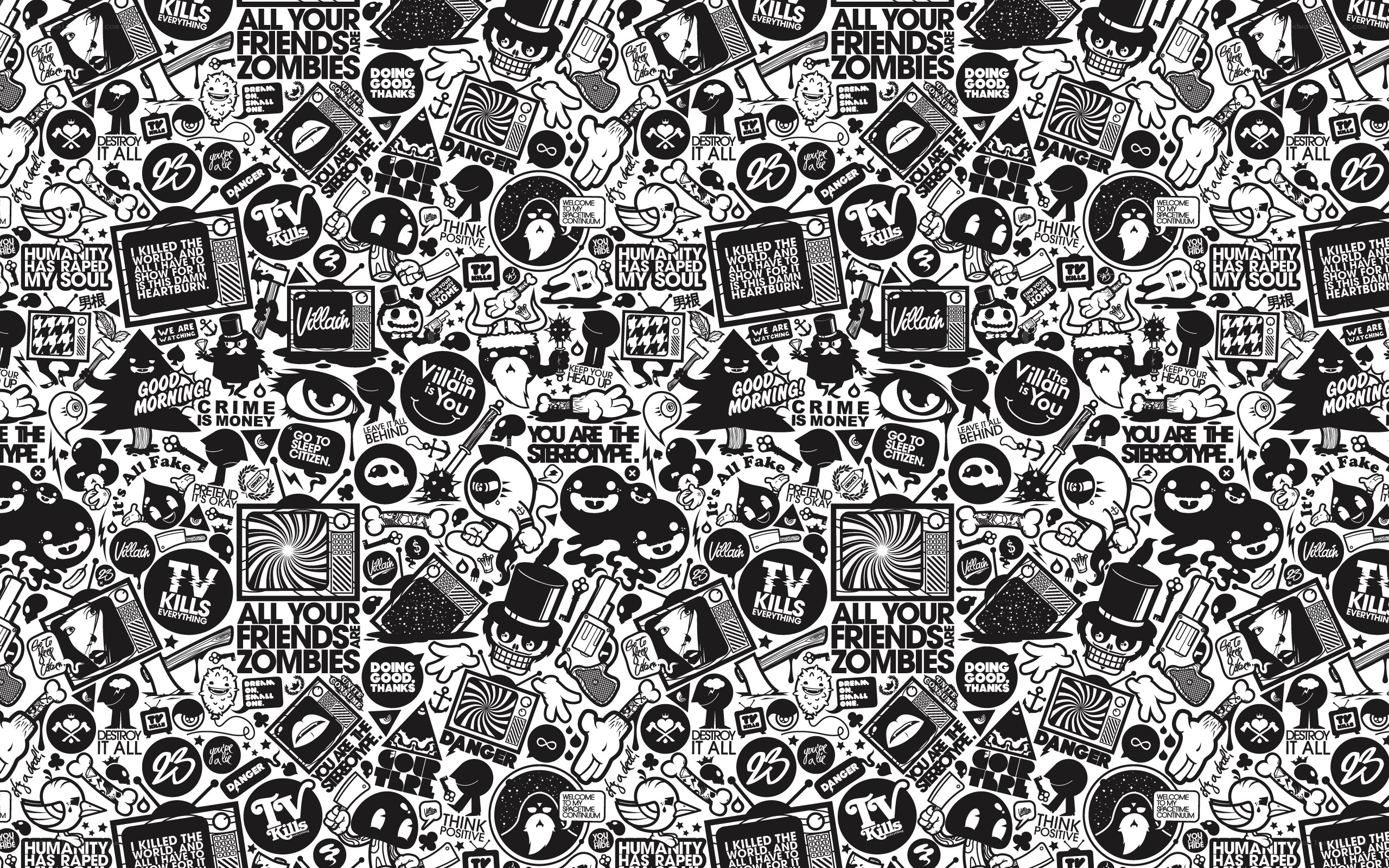 black and white collage wallpaper