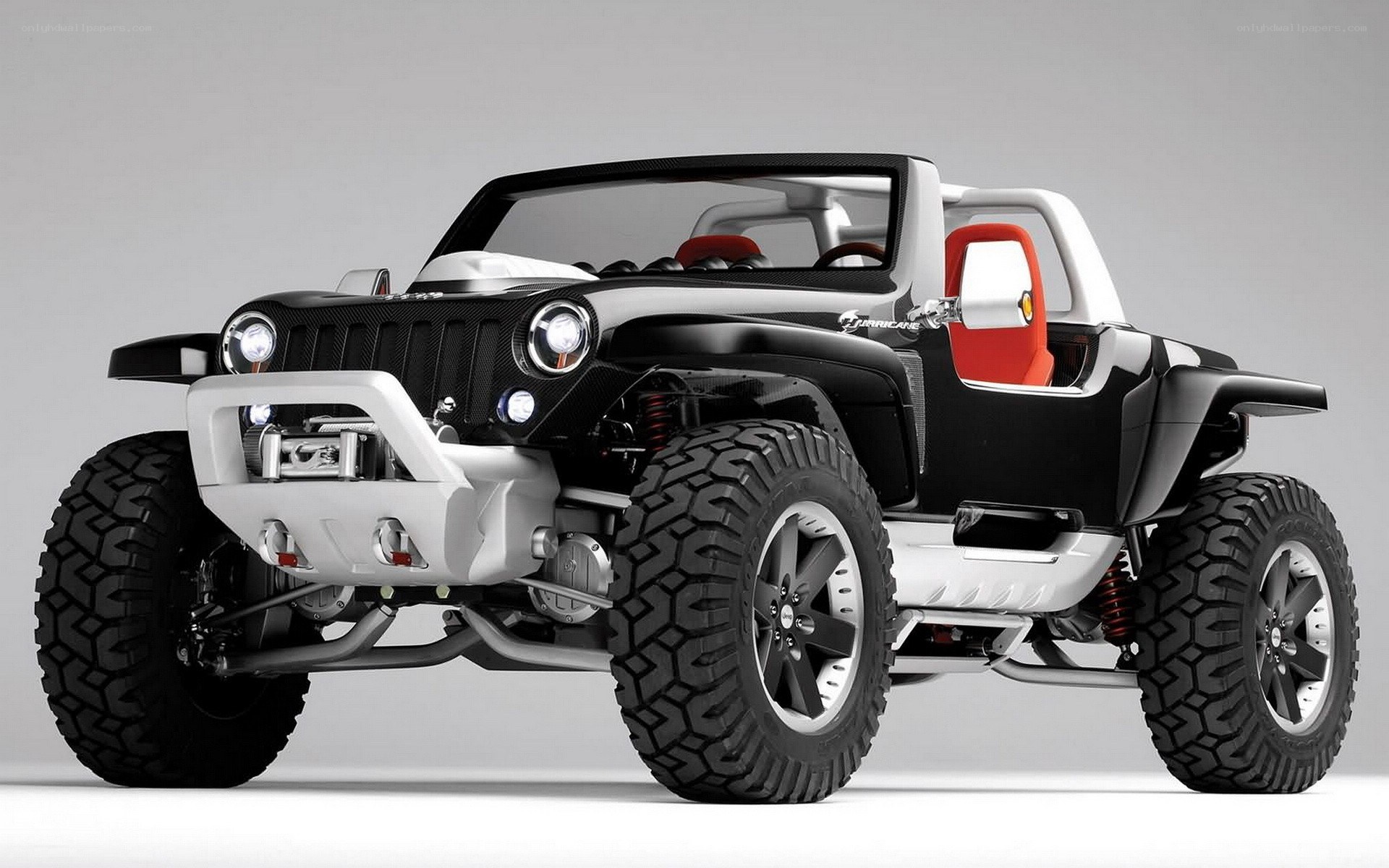 black and white concept jeep