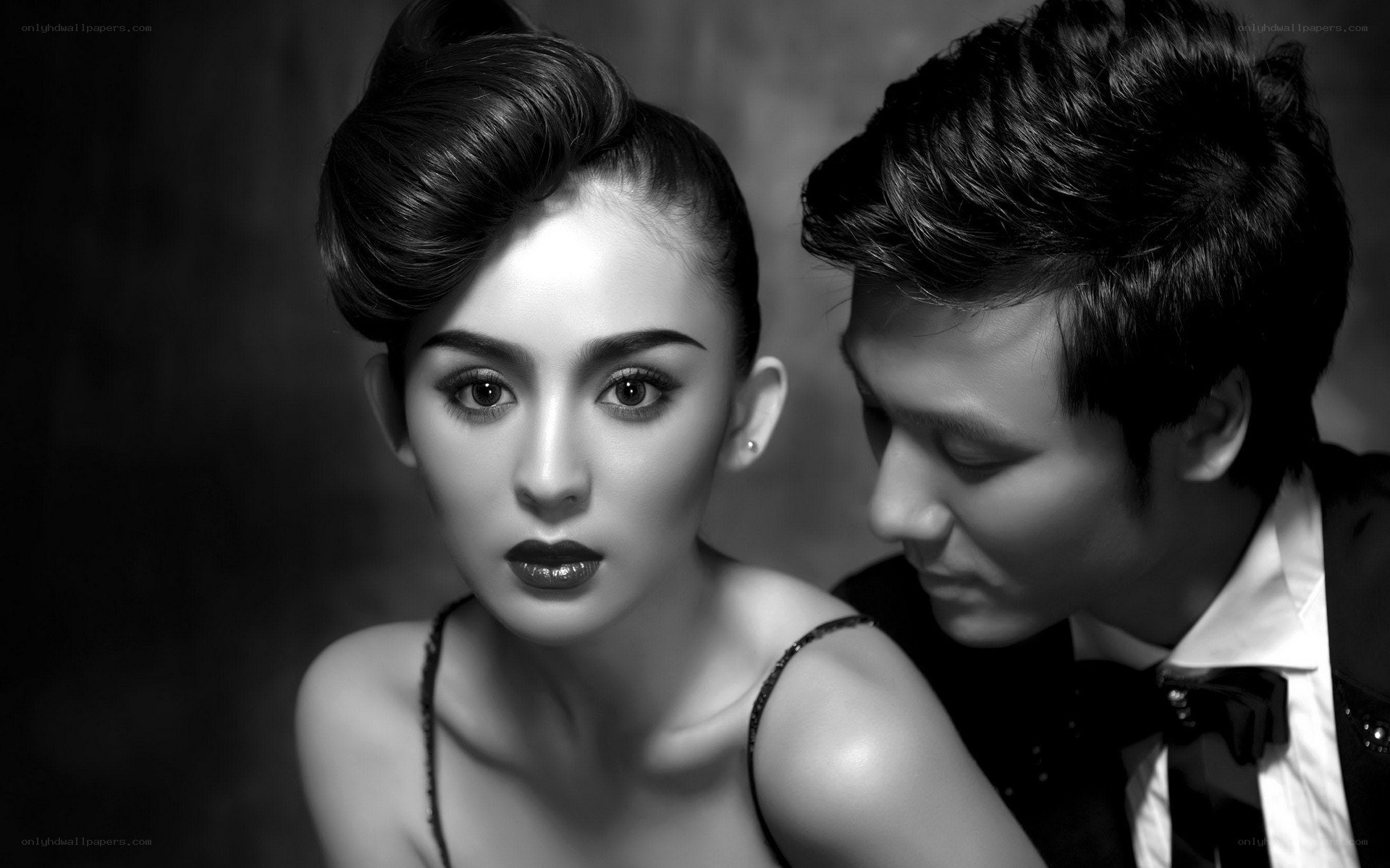 Black and white couple portrait