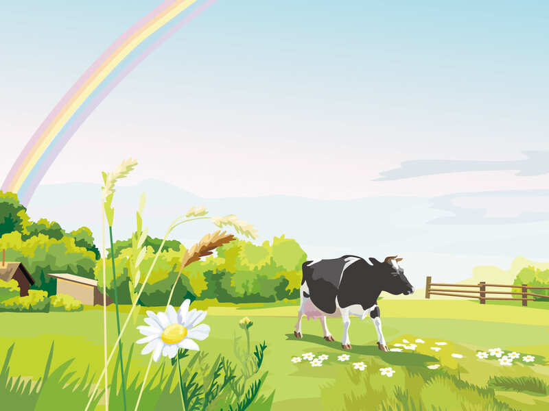 Black and White Cow — Green