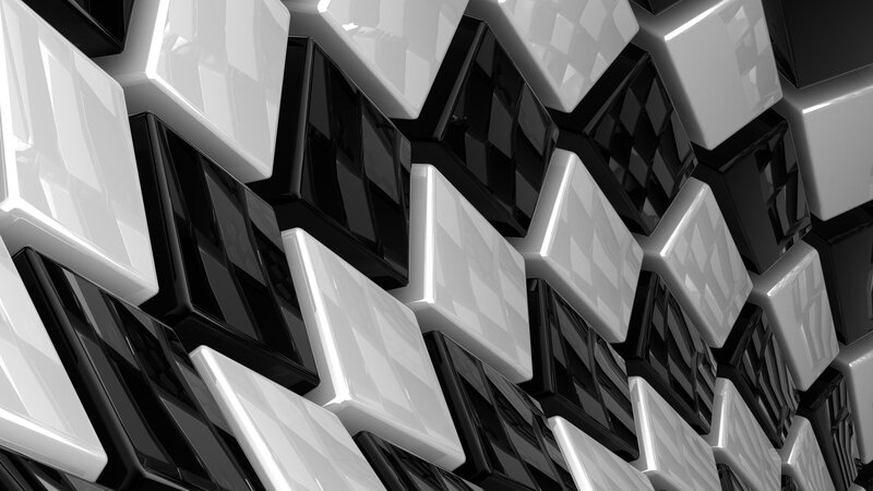Black and White Cubes — Abstract, 3d Render, Shadows