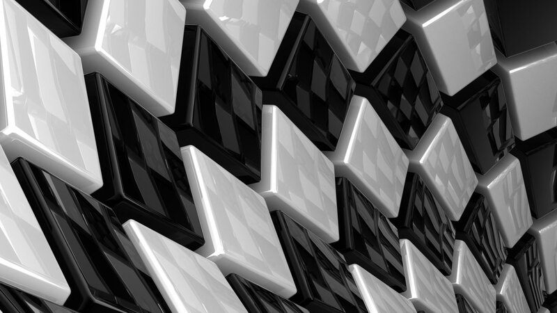 Black and White Cubes — Abstract