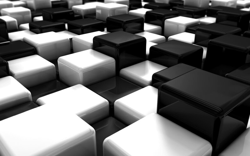 black and white cubes pattern