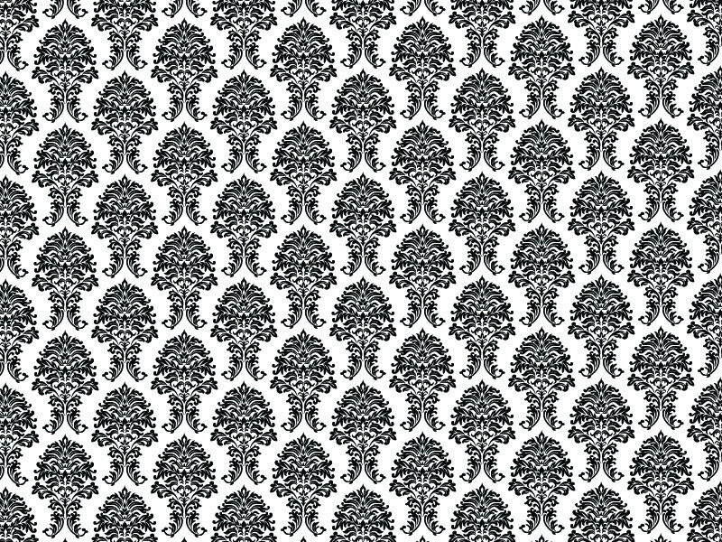 black and white damask pattern