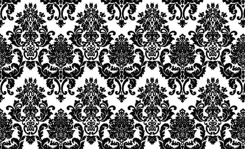 black and white damask pattern