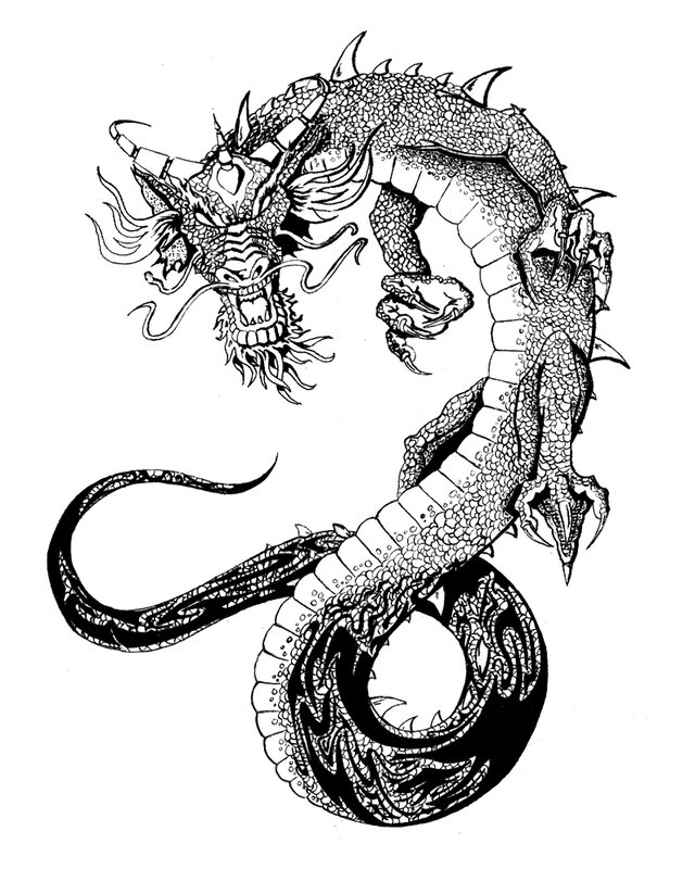Black and White Dragon — Dramatic
