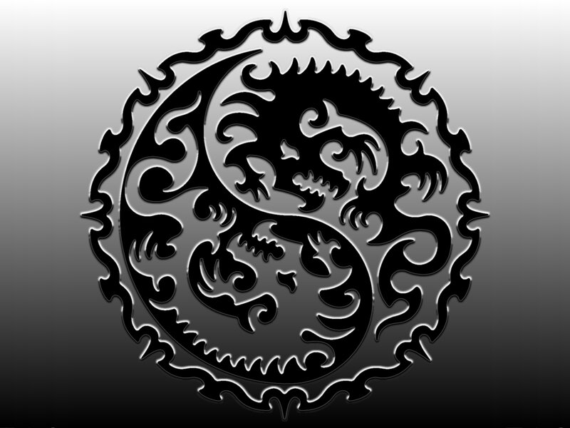 Black and White Dragon Symbol