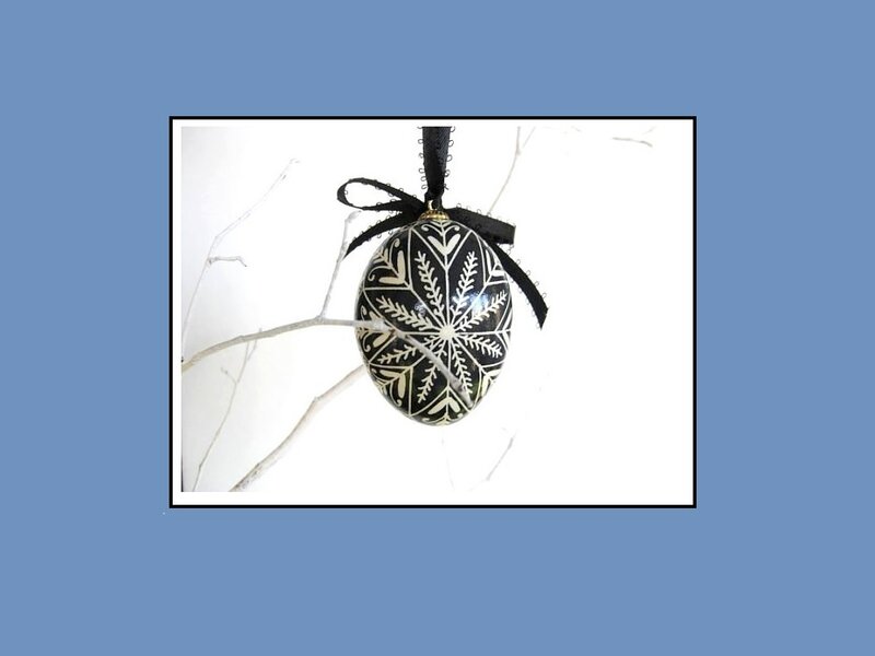 Black and White Egg Ornament
