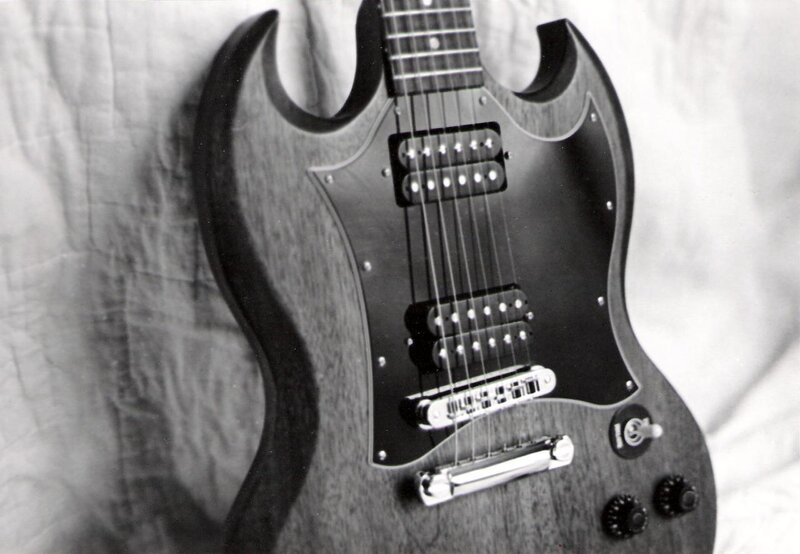black and white electric guitar