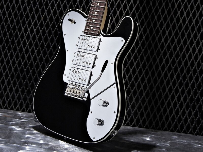 black and white electric guitar