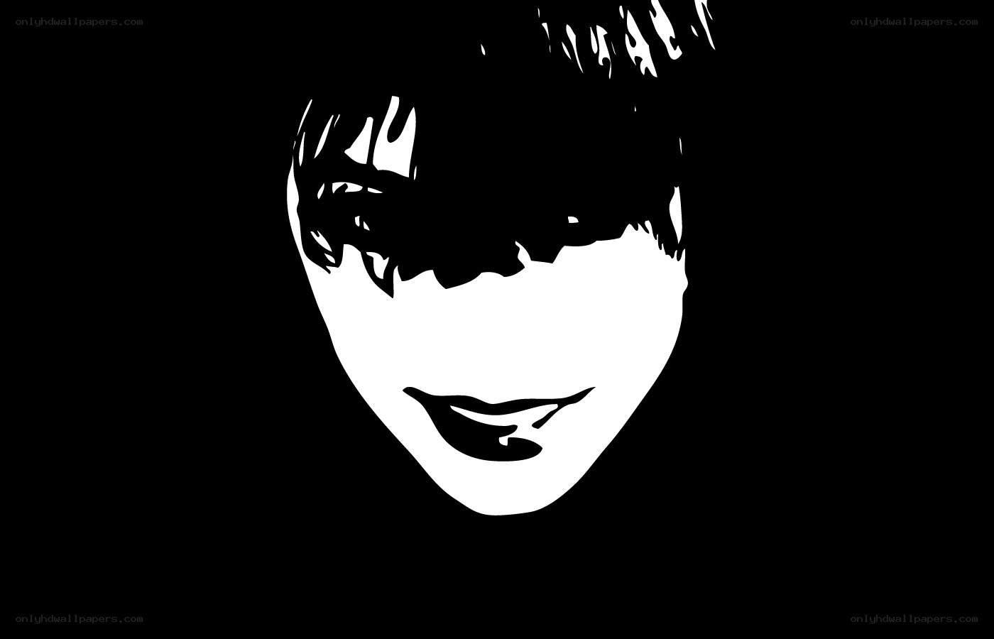black and white face silhouette