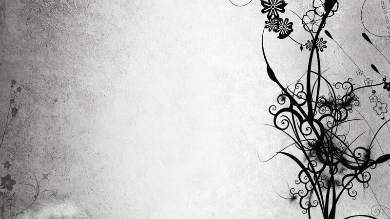 black and white floral design