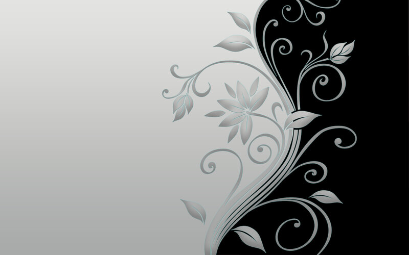 black and white floral design
