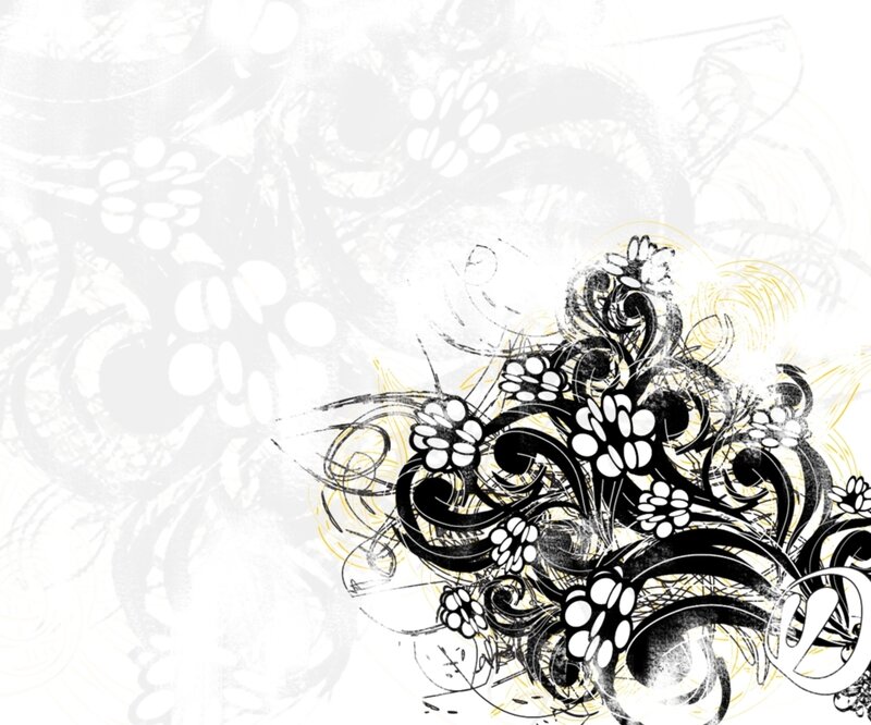 black and white floral design