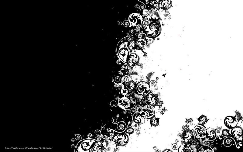 black and white floral design
