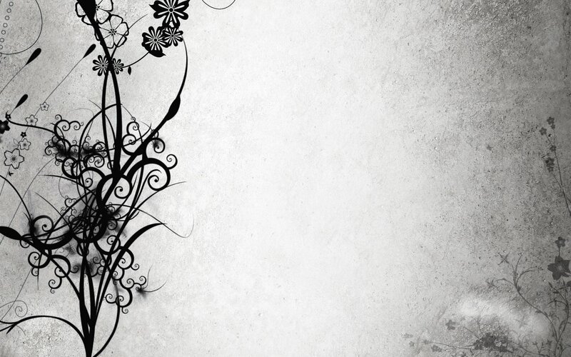 black and white floral design