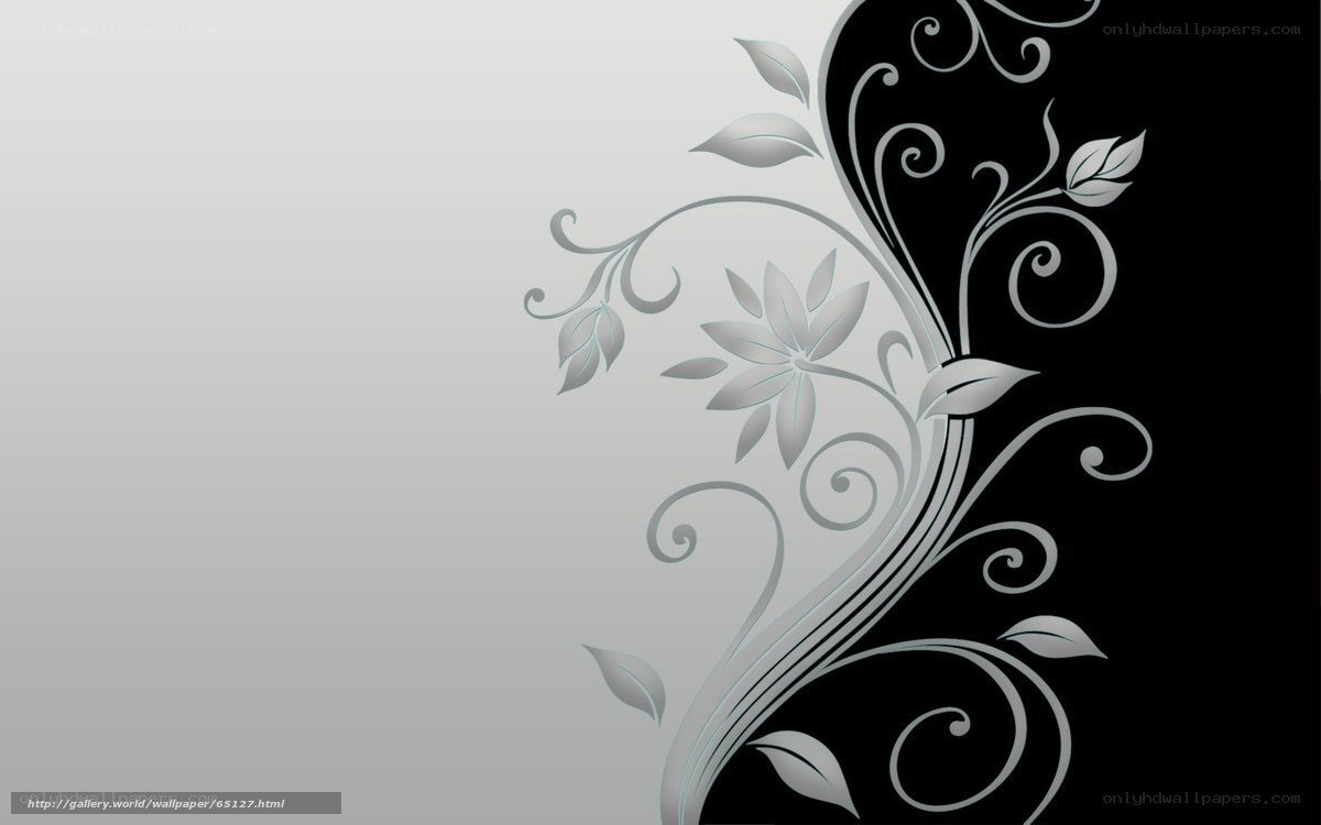 black and white floral design