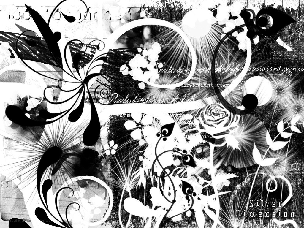 black and white floral design