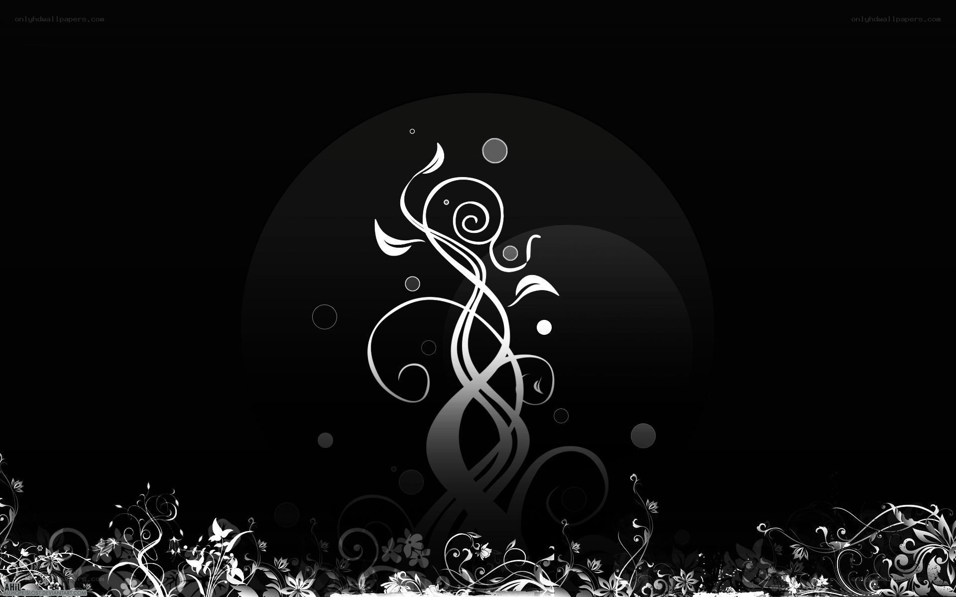 black and white floral design