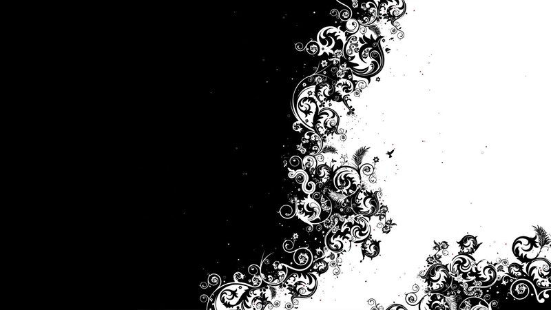 black and white floral design