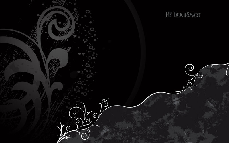 Black and White Floral Design — Dark, Digital Art, Floral Patterns