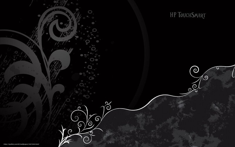 Black and White Floral Design — Dark, Digital Art